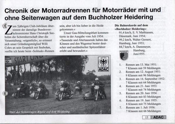 Chronik der Motorradrennen für Motorräder mit und ohne Seitenwagen auf dem Buchholzer Heidering